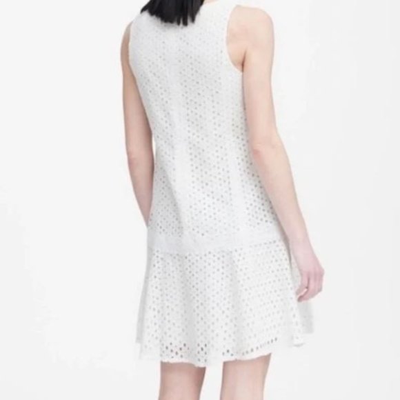 Banana Republic White Drop-waist Dress Size 4 - Picture 2 of 11